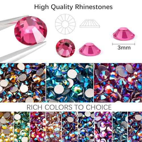 A2 Rhinestones Resin Jelly Rhinestones for Crafts 48 Colors 3mm Bedazzling Kit