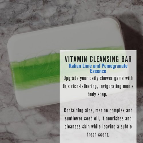 Baxter of California Vitamin Cleansing Bar for Men - Refreshing Italian Lime & Pomegranate - 7 Oz