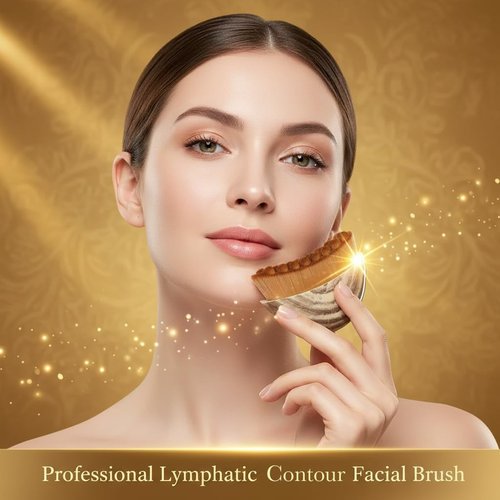 Pukaock 2PCS Lymphatic Contour Face Brush, Chin Jawline Sculpting Tool, Drainage Massager for Face & Neck,Ergonomic Design for Anti-Swelling & Fatigue Relief