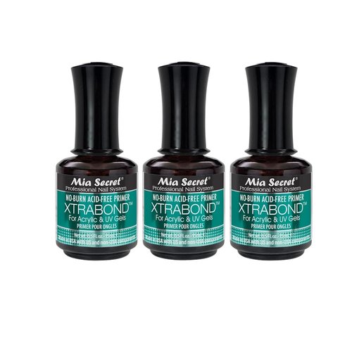 Mia Secret 3PCS No Burn Acid Free Primer Xtra Bond Acrylic Uv Gel 0.5 Fl Oz…