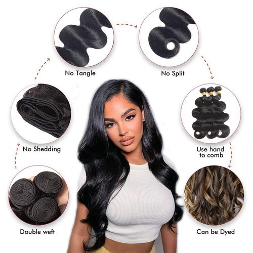 Human Hair Bundles Body Wave 1 Bundle 12A Unprocessed Brazilian Virgin Human Hair Body Wave Bundles 100G Natural Black Hair Extensions