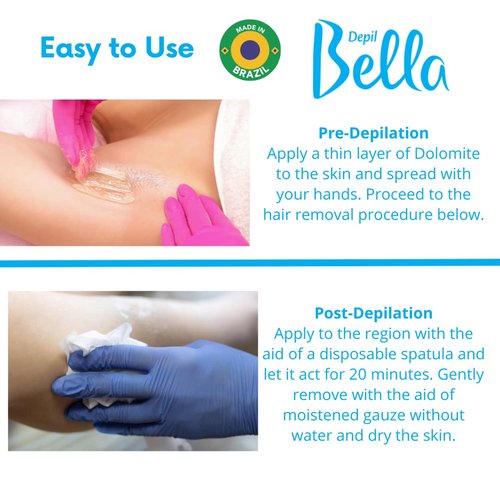 Depil Bella Dolomite Powder for Pre and Post Waxing | Body and Facial | 800g