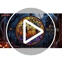 Halloween Pumpkin Vine Ghost Stained Glass Window Hanging - Small 6.3x6.3in