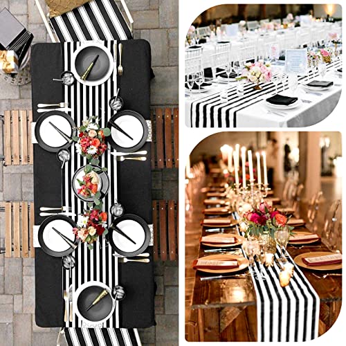 15 Pack Black and White Striped Table Runner - 12 x 72 Inch - Variation of THIS Listing