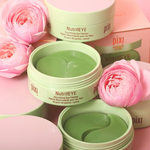 Pixi Beauty NutrifEYE Soothing Rose Under Eye Gel Patches | Eye Masks for Puffy Eyes with Rose, Aloe Vera, and Chamomile to Hydrate, Calm, and Depuff | 30 pairs / 60 patches