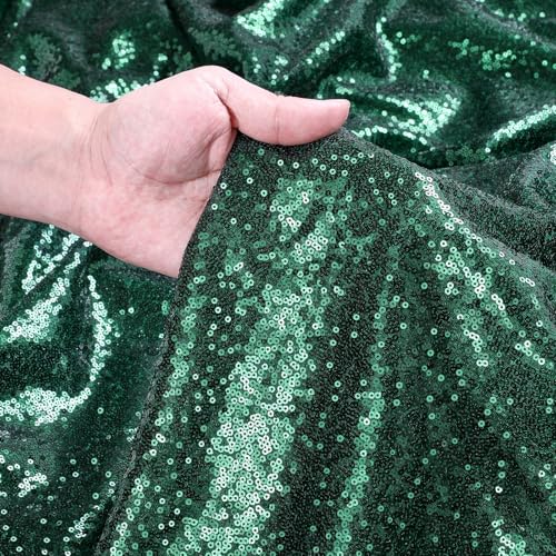 90x90 Inch Emerald Green Sequin Tablecloth for Parties & Events
