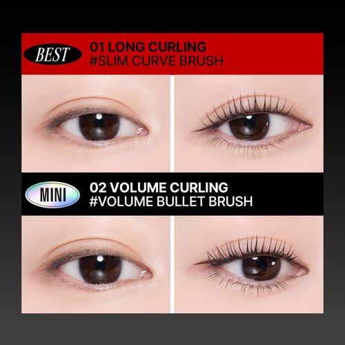 CLIO Kill Lash Superproof Mascara Holiday Gift Set, Long-Lasting & Volumizing, Waterproof, Clmup & Smudge-Free, Stocking Stuffers, Korean Beauty (001 Long Curling + 002 Volume Curling(Mini) +Remover)