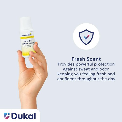 Dukal RD15 DawnMist Roll on Antiperspirant & Deodorant, Fresh Scent, Travel Size, 1.5oz, 20 pack