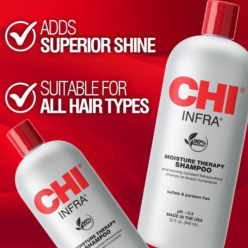 CHI Infra Shampoo - Hydrating & Nourishing Formula for All Hair Types | 32 Oz, Sulfate & Paraben-Free