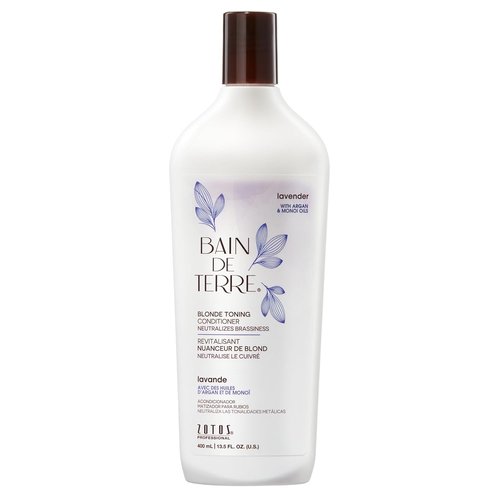 Bain de Terre Lavender Blonde Toning Conditioner - Neutralizes Brassy Tones for Cool Blonde Hair | 13.5 Fl Oz