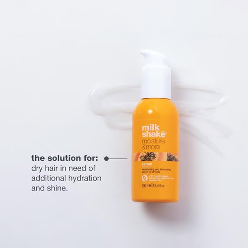 Milk_Shake Moisture & More Serum - Hydrating Leave-In Treatment for Dry Hair | With Milk Proteins & Hyaluronic Acid | 3.4 Fl Oz