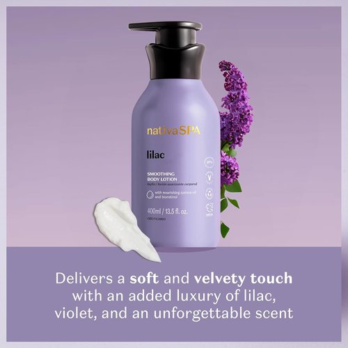 Nativa SPA by O Boticário - Lilac Body Lotion with Quinoa Oil & BioRetinol | Nourishing Moisturizer, 13.5 Oz