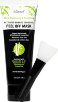 Ebanel Charcoal Peel Off Face Mask Applicator Set - Deep Cleansing Blackhead Remover with Niacinamide & Vitamin C