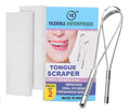 YASHIKA ENT Stainless Steel Tongue Scraper - 2 Pack with Multicolor Travel Cases | Easy Oral Care Solution