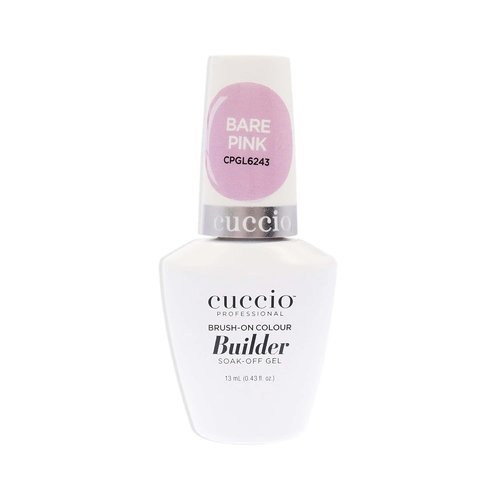 Cuccio Pro Brush-On Colour Builder Gel - Calcium Enriched, Easy Application - Bare Pink, 0.43 Oz