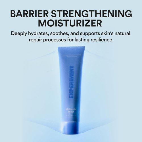 Experiment Molecular Mesh Barrier Repair Face Moisturizer - Soothing Lightweight Cream for Strength & Redness Relief - Ectoin & Centella, 2 FL OZ - Vegan Formula for Sensitive Skin