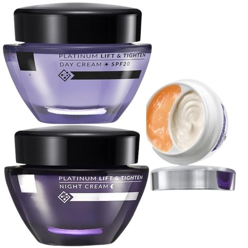 Platinum Day Cream and Night Cream- Anti Aging Anti Wrinkle Dual Eye Set of 3