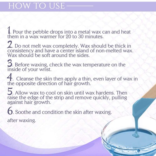 Satin Smooth Titanium Blue Hard Wax with Azulene Oil & Vitamin E, Thin Film Pebble Wax for Coarse Hair, Brazilian Bikini Waxing, Ideal for Sensitive Skin, Hair Removal Wax, 35oz