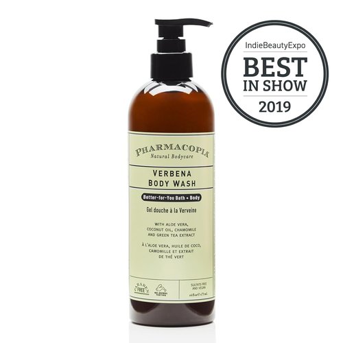 Pharmacopia Verbena Body Wash - Nourishing Natural Shower Gel with Aloe Vera & Coconut Oil | 16 oz