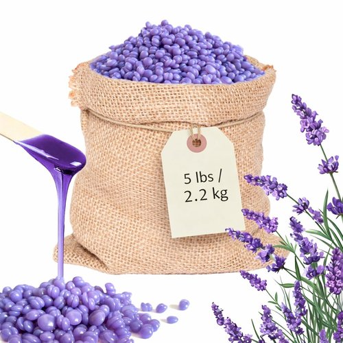 Makupala Professional Bulk Hard Wax Beads – 5LB (80oz) Jumbo Refill for Hair Removal, Purple Stripless Hard Wax for Coarse Hair, Brazilian, Bikini, Face & Body, Lavender Purple