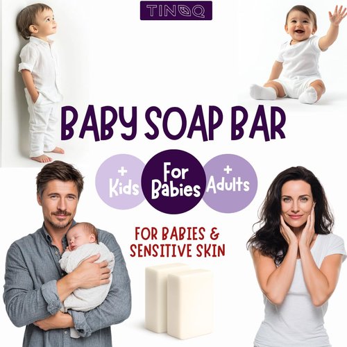 Natural Baby Soap Bar by [Brand Name] - Gentle Lavender Essential Oil for Sensitive Skin | Vegan & Organic | 5 Bars
