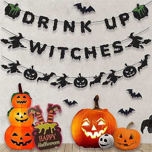 Halloween Decorations Banner and Bat Garland for Party Indoor Decor