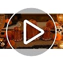 Orange Ghost Figurines Set of 3 Day of The Dead Halloween Home Decor