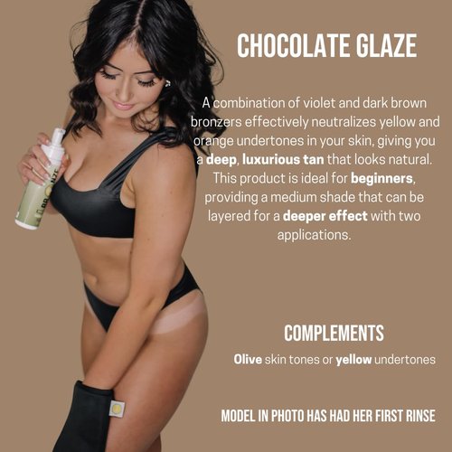 Chocolate Glaze Self-Tanning Mousse - Streak-Free, Non-Sticky Foam | Instant Dark Chocolate Glow for Face & Body