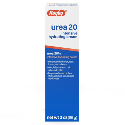 Rugby Urea 20% Intensive Hydrating Cream - Deep Moisture for Feet, Hands & Elbows - 3 Oz