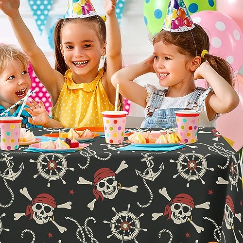 Pirate Skull Tablecloth 53x98 Inches for Pirate Theme Party Halloween Decorations