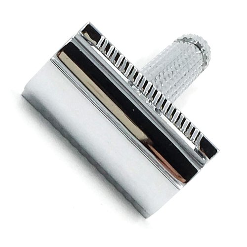 Parker 94R Double-Edge Safety Razor - Chrome-Plated Brass, Standard-Length Handle + 5 Premium Blades for Classic Wet Shaving