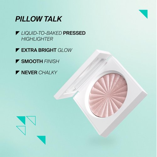 Pressed Highlighter Face Makeup | Flash - A Soft Pearl Pink | Pearl Shimmer Liquid-To-Baked Powder Highlighter | Refillable Pan | Cruelty-Free Beauty Essential | 7g |