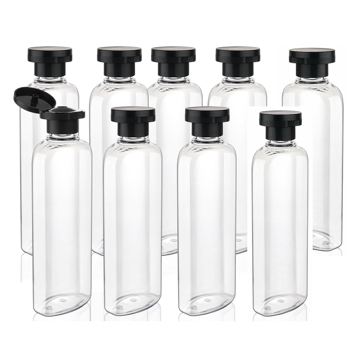 Wowang Travel Shampoo and Conditioner Bottles 7.7oz 9 Pack Leak Proof Squeeze Bottles with Flip Cap Refillable Containers Plastic Travel Bottle for Toiletries for Lotion Shampoo Conditioner