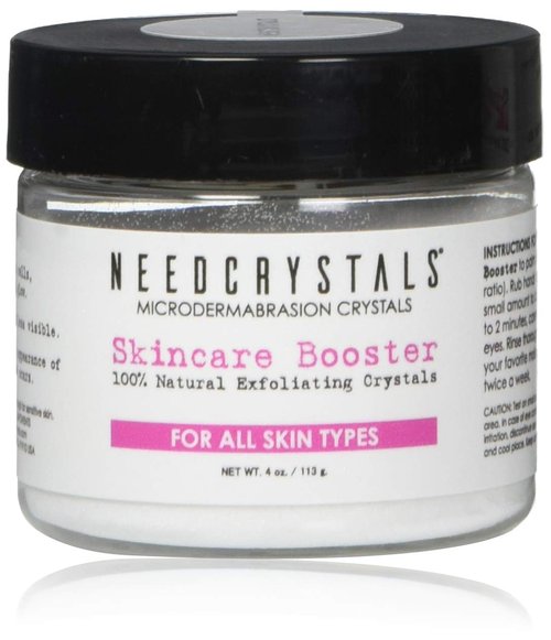 NeedCrystals Microdermabrasion Crystals - Natural Facial Scrub for Dull Skin | Exfoliates & Improves Texture, 4 oz.