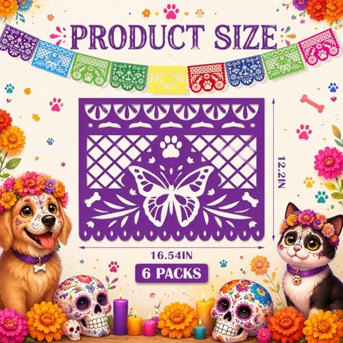Pet Day of the Dead Banner Set - 6 Vinyl Decorations for Celebrations