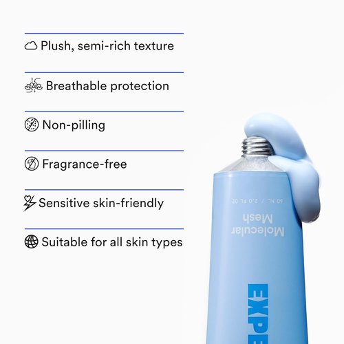 Experiment Molecular Mesh Barrier Repair Face Moisturizer - Soothing Lightweight Cream for Strength & Redness Relief - Ectoin & Centella, 2 FL OZ - Vegan Formula for Sensitive Skin