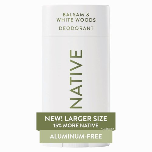 Native Aluminum-Free Deodorant - Balsam & White Woods | 72-Hour Odor Control, 3.1 oz for Men & Women
