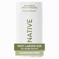 Native Aluminum-Free Deodorant - Balsam & White Woods | 72-Hour Odor Control, 3.1 oz for Men & Women