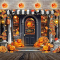 Halloween Photography Backdrop 10x8FT Maple Leaves Witch Pumpkins Banner Photo Prop