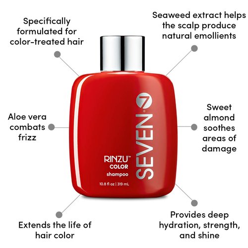 SEVEN Rinzu Color Shampoo - Sulfate-Free Hair Care for Color-Treated Hair | Moisturizes & Strengthens with Aloe & Vitamin B5