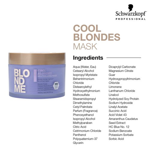 BlondMe Cool Blondes Neutralizing Mask - Deep Conditioning Treatment with Purple Pigments | Eliminates Brassiness in Blonde Hair