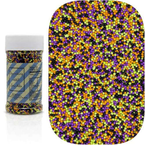 Halloween Mixed Colour Edible Pearls for Cake Decorating - 2mm Sprinkles, 3oz - Dynastang