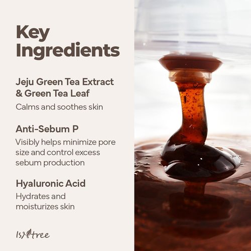 IsNtree Green Tea Fresh Cleanser 120 ml, 4.05 fl oz | Korean Skincare | Gel Cleanser with Jeju Green Tea Extract & 4‑Hyaluronic Acid | Refreshing & Hydrating | Sebum Control for Oily, Sensitive Skin