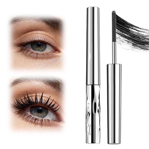 Iron Wand Mascara - 2025 Upgraded Waterproof Tubing Formula | Long-Lasting 3D Curling, Black