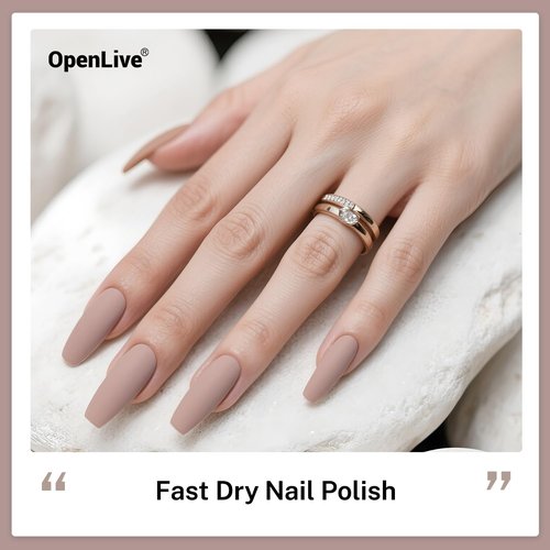 OpenLive Light Brown Nail Polish - 16.5ml Quick Dry Formula for Long-Lasting Shine | Perfect for DIY Nail Art
