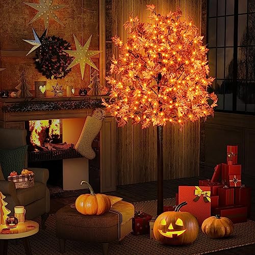 7FT 170 LED Lighted Maple Tree - Autumn Thanksgiving Decor with Remote - Variation of THIS listing