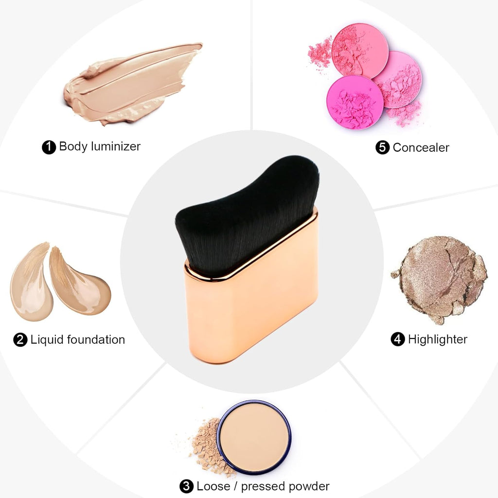 UNIMEIX Self Tanner Brush - Kabuki Applicator for Flawless Spray Tan Blending | Light Gold
