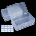 Lokyango Plastic Storage Personal Box for Nail, 2 Pack Double-Layer Nail Implement Storage Box Organizer Case Manicure Tool Box for Nail Pedicure Supply Tools (C-clear-2pcs)