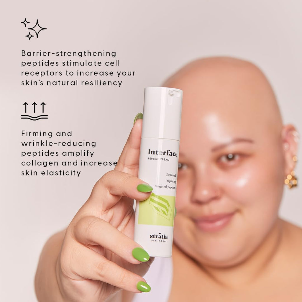 Stratia Interface Daily Moisturizer - Hydrating Peptide Formula for All Skin Types | 1.70 Fl Oz