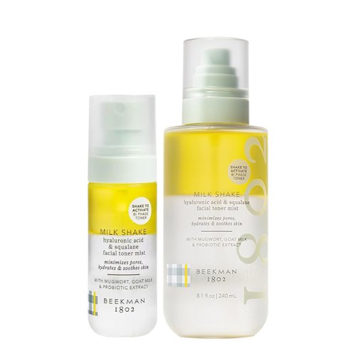 Beekman 1802 Milk Shake Facial Toner - Fragrance-Free & Non-Comedogenic | 2 oz + 8 oz Bottles - Soothes Redness